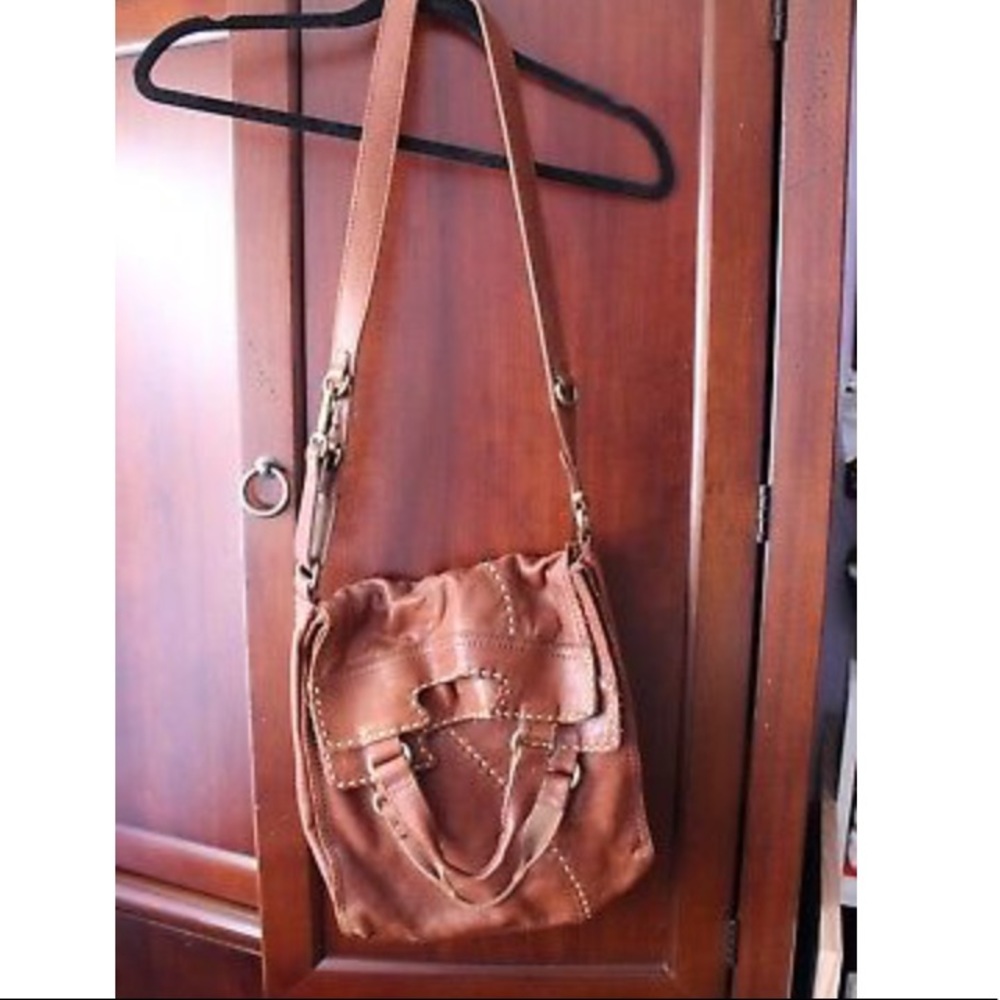 Lucky Brand Crossbody Lamb Leather Bag in Cognac